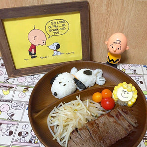 日本 SNOOPY史努比木紋餐盤｜圓盤｜雙格盤-日本製 - 富士通販