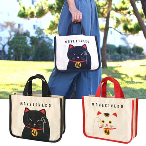 日本招財貓手提袋｜ 帆布袋、 環保袋、露營野餐袋 - 富士通販