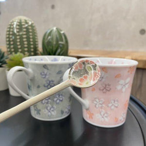 日本製 陶瓷勺-錦櫻｜攪拌勺 茶勺 櫻花勺陶器 - 富士通販