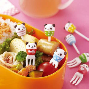 兒童餐盒裝飾熊貓造型食物叉 - 富士通販