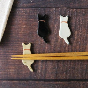日本製貓咪背影筷架-黑貓/白貓/虎斑貓 - 富士通販
