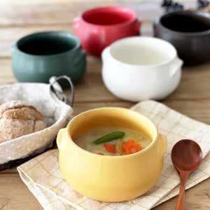 日本製 美濃燒 陶瓷黃色/白色 洋蔥焗湯碗 - 富士通販