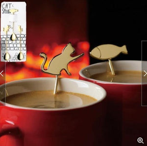 日本燕市製造｜不鏽鋼攪拌湯匙，貓咪咖啡茶匙(一組三入) - 富士通販