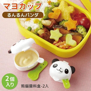 可愛熊貓造型醬料盒 附湯匙 - 富士通販