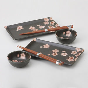 日本製櫻之舞碗盤筷組-兩套盒裝 - 富士通販
