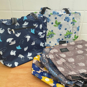 日本設計款 隔熱保溫保冷購物環保手提袋-藍莓/北極熊/刺蝟/花米/灰色 - 富士通販