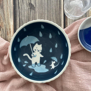 三井陶器貓咪圖案美濃燒陶瓷餐盤 - 富士通販