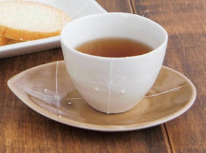 日本製 手繪絲帶茶杯 花瓣盤子 下午茶 杯盤組 美濃陶瓷餐具 - 富士通販