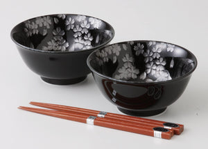 日本製 美濃燒 銀彩櫻花碗筷組 - 富士通販