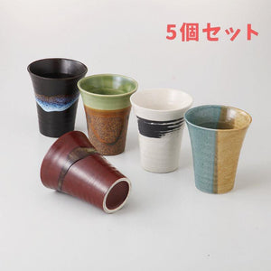 日本製美濃燒杯子五入禮盒 - 富士通販