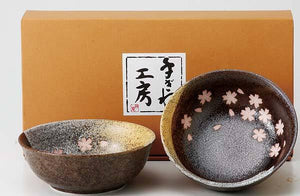 日本製美濃燒櫻之舞碗-兩入盒裝 - 富士通販