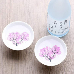 日本變色櫻花對杯 (一組兩入)丸モ高木陶器冷感櫻酒杯 - 富士通販