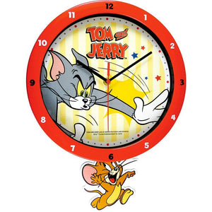 日式正版卡通靜音擺鐘-湯姆貓與傑利鼠 - 富士通販
