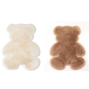 冬季保暖｜泰迪熊柔軟毛絨地毯，乳白色 / 卡其色 - 富士通販