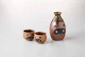 日本狸貓質感美濃燒清酒杯組｜日式風格燒酒杯 - 富士通販