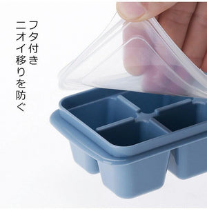 日本霜山 防異味密封式六格製冰盒附蓋｜副食品盒 三入組 - 富士通販