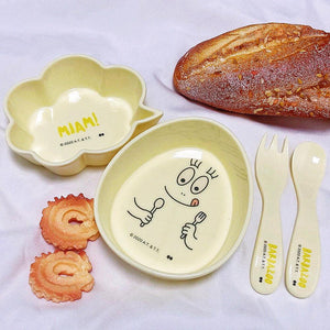 泡泡先生兒童餐具套組｜湯匙、叉子、碗 - 富士通販