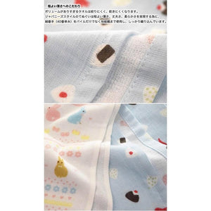 日本製 可愛插圖 毛巾 手帕 紗巾│柔軟 速乾 親膚觸感 輕薄 - 富士通販