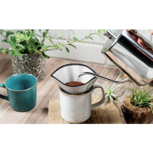 日本 不鏽鋼手沖咖啡濾網｜可折疊 可重複使用 免濾紙 - 富士通販