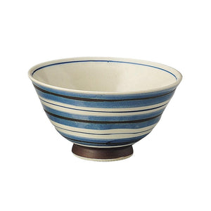 日本製 美濃燒 十草 條紋 陶瓷造型碗 飯碗｜日式碗 日本碗 碗 餐碗 湯碗 陶瓷碗 碗盤 日式碗盤 碗 - 富士通販