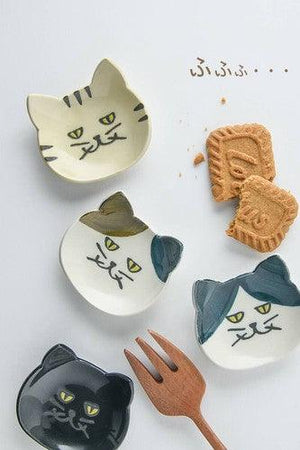 日本製 美濃燒 藍貓造型餐具｜筷架 湯匙架 醬料碟 小碟子 - 富士通販