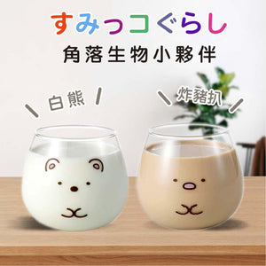 日本製 角落生物 透明玻璃杯 ｜炸豬排 白熊 企鵝 貓 蜥蜴 - 富士通販
