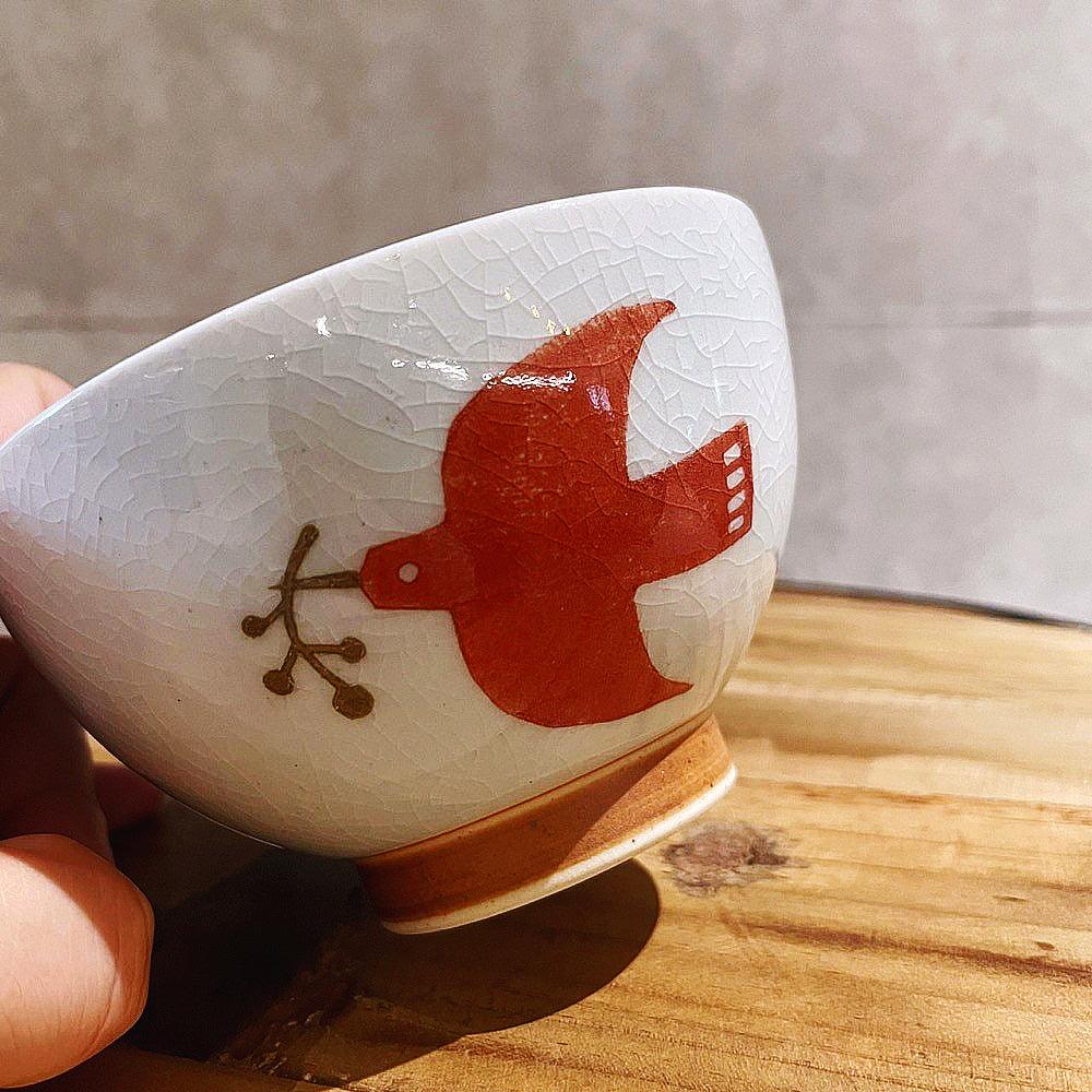 日本製 波佐見燒 海鷗圖案 日式飯碗 - 富士通販