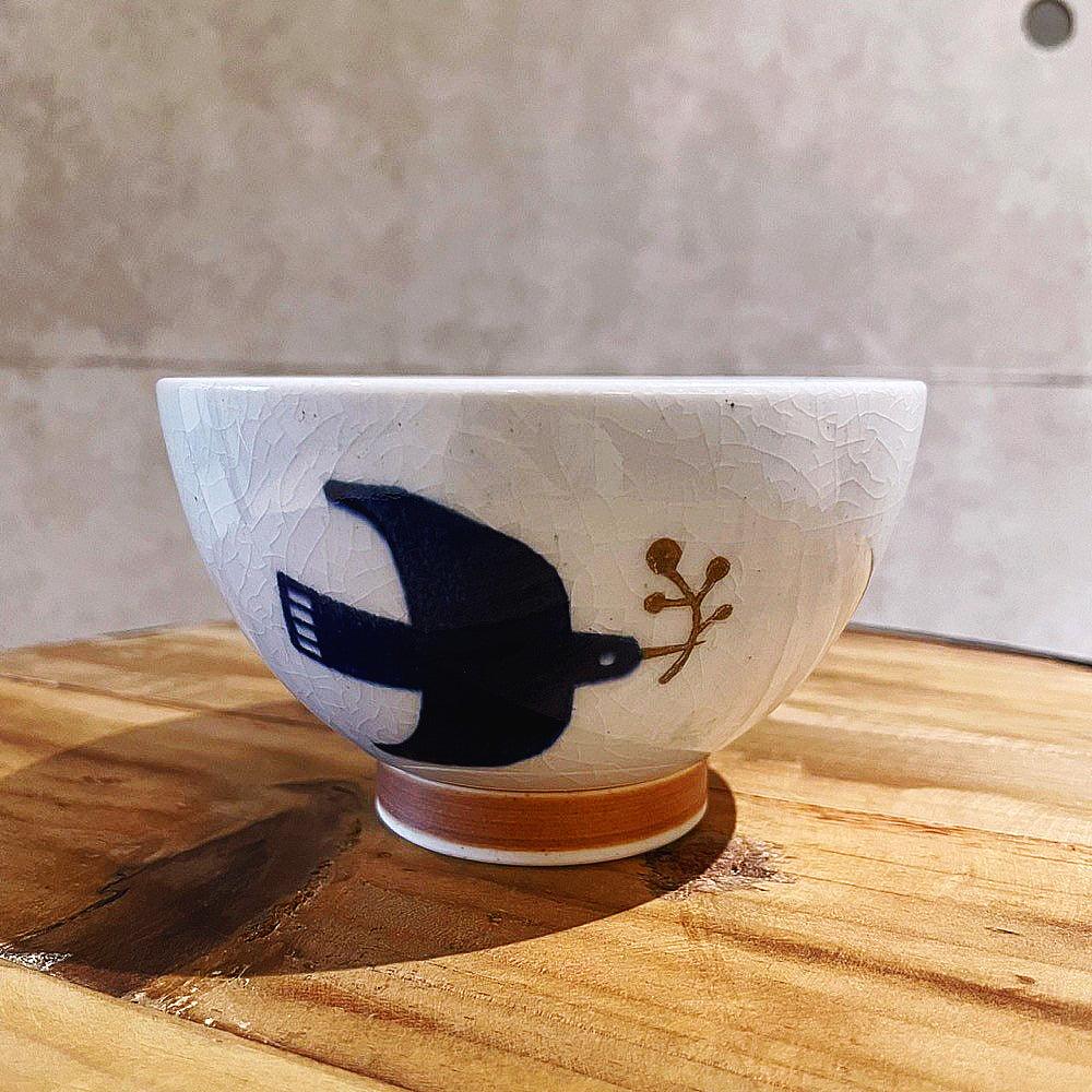 日本製 波佐見燒 海鷗圖案 日式飯碗 - 富士通販