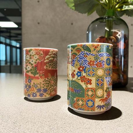 日本製 美濃燒 京友禪 茶杯 五入組 木盒裝｜陶瓷茶杯 酒杯 茶具 - 富士通販