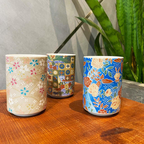 日本製 美濃燒 京友禪 茶杯 五入組 木盒裝｜陶瓷茶杯 酒杯 茶具 - 富士通販