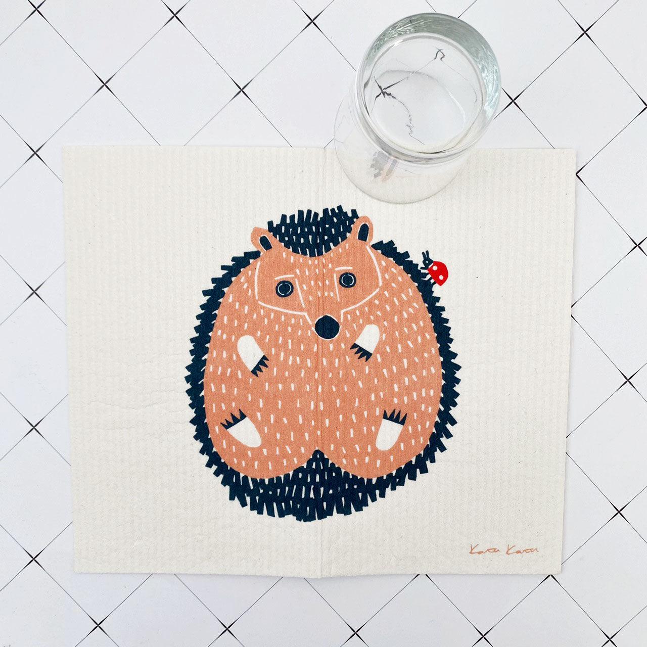 德國製造 動物圖案 纖維素吸水抹布 不掉棉絮 不留水痕｜海鷗 熊 刺蝟 貓咪圖案 兩種尺寸 - 富士通販