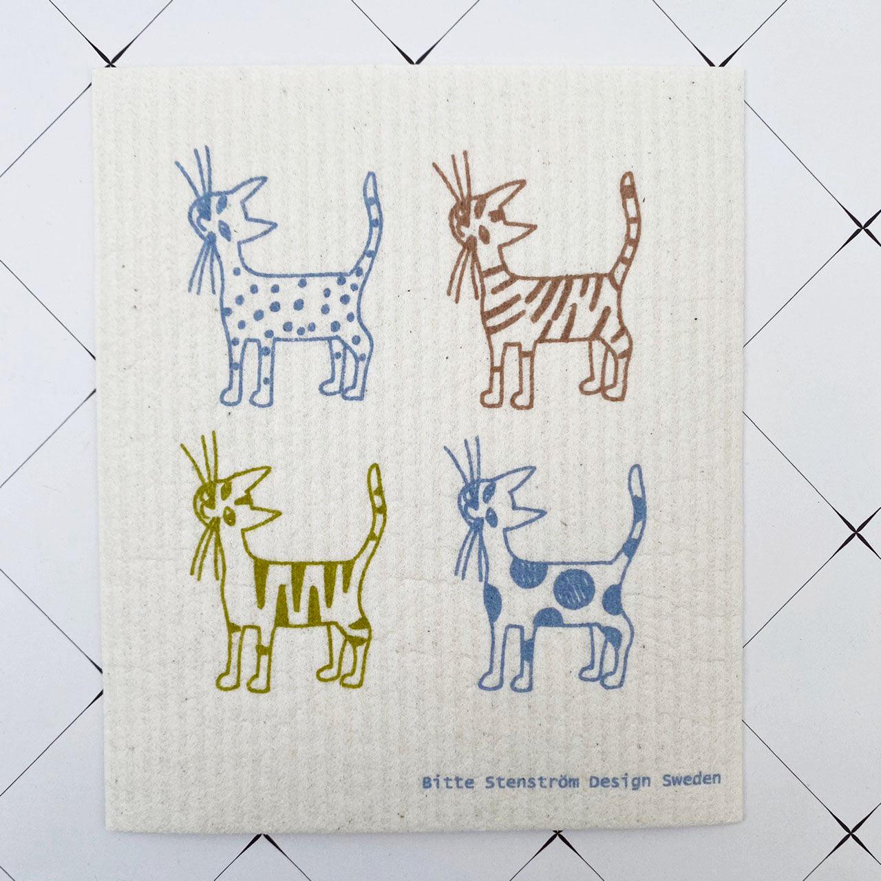 德國製造 不掉棉絮纖維素抹布 貓咪系列｜強力吸水 速乾抗菌 不留水痕 - 富士通販