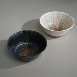 日本製 美濃燒 千段十草 陶瓷碗｜飯碗 湯碗 餐碗 - 富士通販