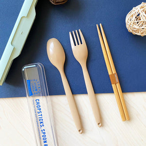 日本製 抗菌 環保餐具 三件組｜筷子 湯匙 叉子 - 富士通販