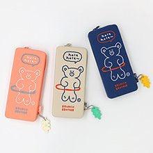 韓國 Romane hola 熊熊 矽膠鉛筆盒｜筆袋 韓國鉛筆盒 收納袋 - 富士通販