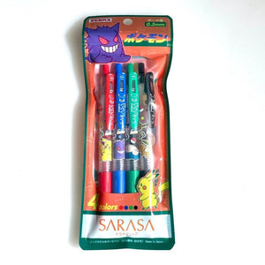 日本製 SARASA 寶可夢 0.3mm 圓珠筆 四色組 - 富士通販