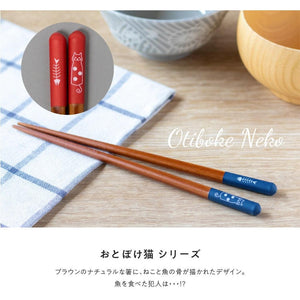 日本製 田中箸店 貓咪 木質 筷子 兒童筷 - 富士通販