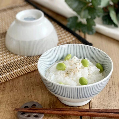 日本製 美濃燒 藍色 咖啡色 十草茶碗｜飯碗 湯碗 陶瓷碗 兒童碗 - 富士通販