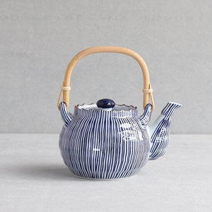 日本製 有田燒 藍色十草茶壺｜陶瓷茶壺 花茶壺 茶具 - 富士通販