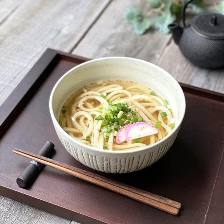 日本製 美濃燒 彫十草 拉麵碗 丼飯碗 碗公 - 富士通販